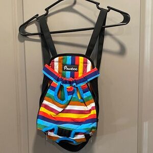 Pawaboo Dog & Cat Backpack Carrier Size M | Colorful Striped Pet Travel Bag